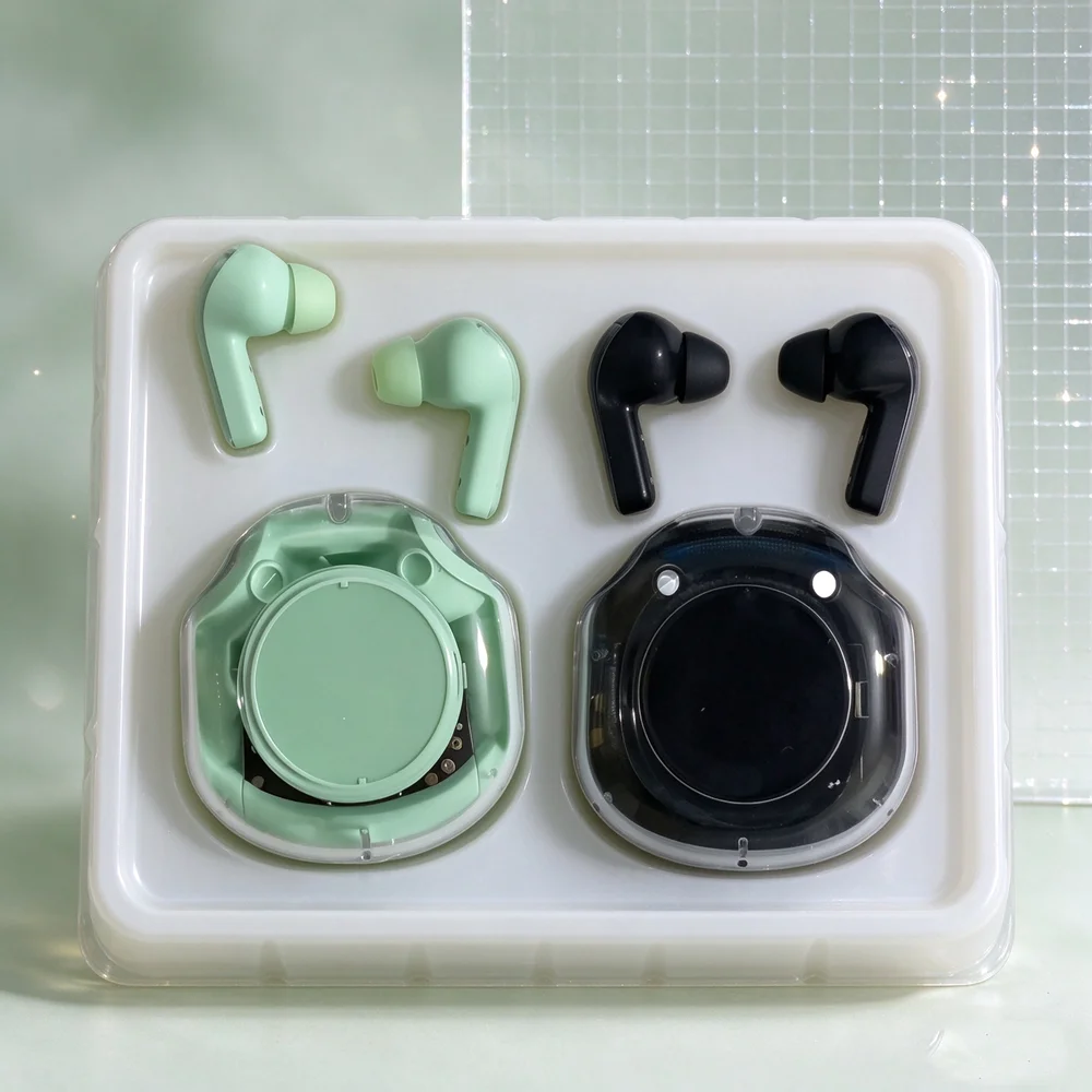 TWS Bluetooth Headset Wireless Headphones Come with Layered Audio Output Snug Design Portable Carry Box for Trips