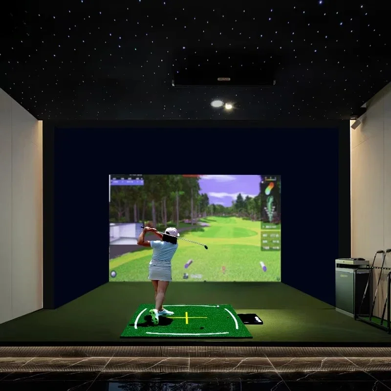 Golf Simulator Enclosure Nets 10x9ft with HD Impact Screen and Aluminum Frame Indoor Golf Practice Cage Hitting Net view 6