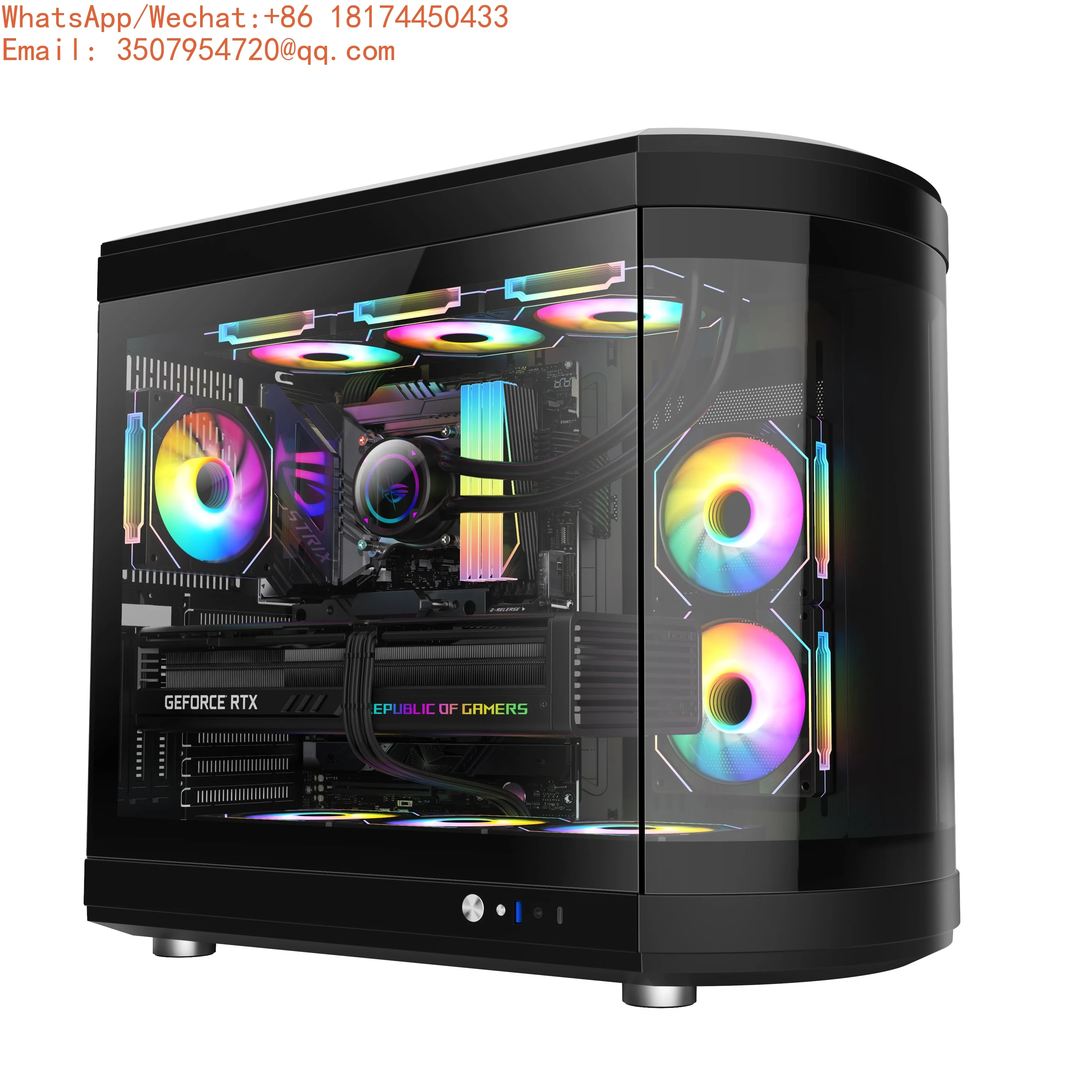 

Matx Computer Case Mid Tower Full Tower Gaming Cabinet For Gaming Computer Cases Tempered Glass Pc Acrylic Desktop ATX 185mm