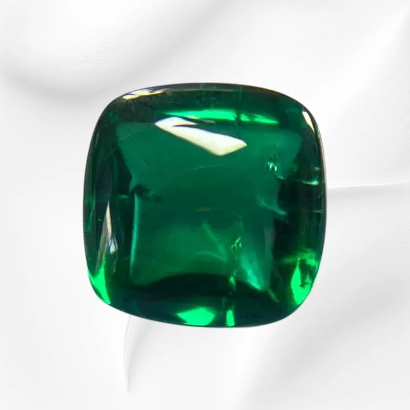 A-Lab Grown Zambian Emeralds Hydrothermal Hand Cutting Multiple Shapes Selectable Certificate with Cracks Inclusions Inside