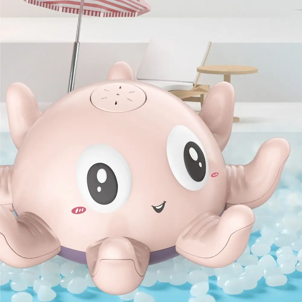 Schattig LED-licht babybadje speelgoed Kleurrijk elektrisch kinderpeuter badspeelgoed Duurzaam drijvend waternevel Octopus speelgoed kinderen