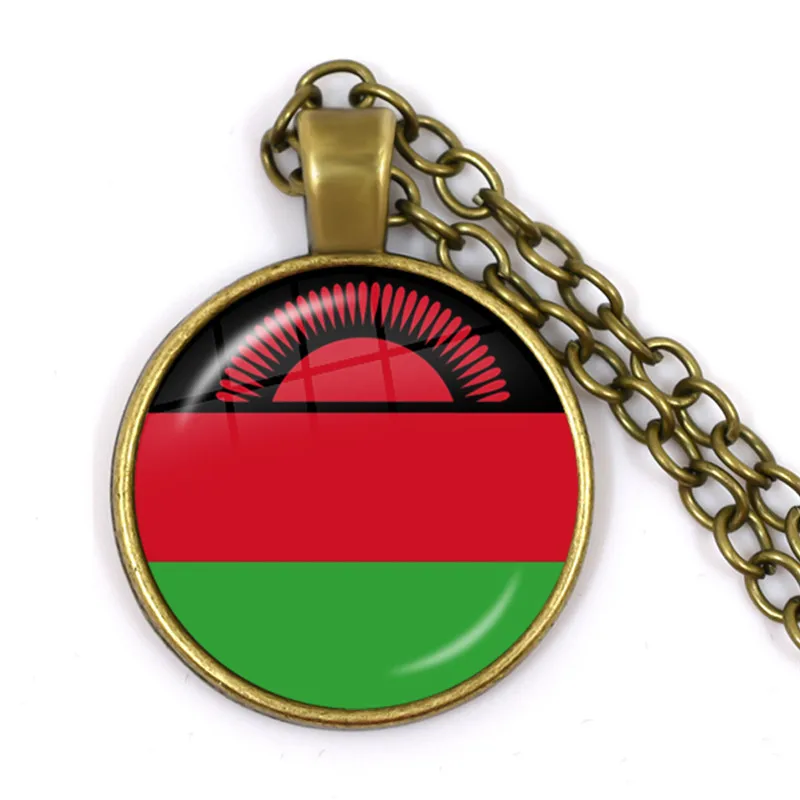 Botswana,Namibia,Swaziland,Madagascar,Malawi,Mayotte Nation Flag Necklace 25mm Glass Cabochon Pendant For Women Girls Gift