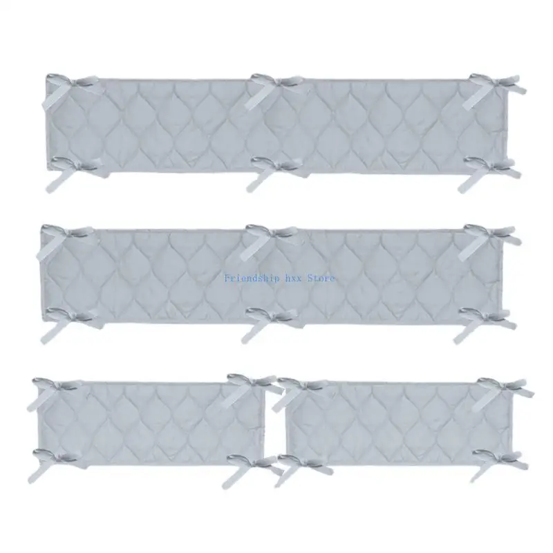 F1CB Baby Crib Liner سهلة التجميع وتفكيك حارس سرير التنفس القابل للتنفس يبقي الطفل سريرًا آمنًا للألوان صلبة.