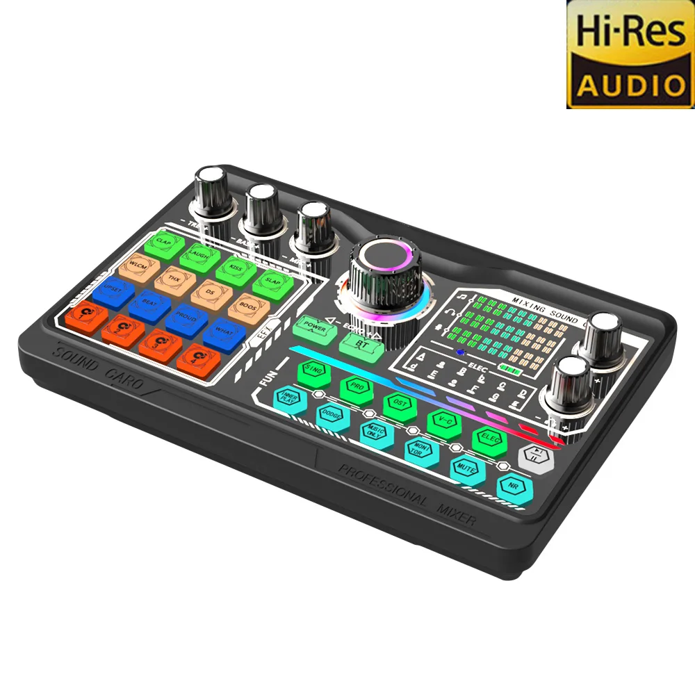 Professional Podcast Microphone SoundCard Kit Hi-Res SoundCard for PC Smartphone Laptop Computer Vlog Recording Live Streaming