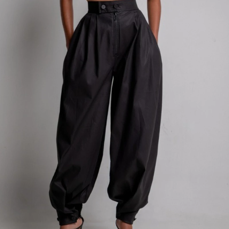 

High Waist Zipper Toe Jeans Loose Casual Retro Pants