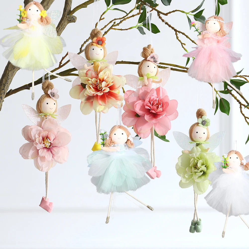 1pc Easter Flower Fairy Decoration Pink Yellow Cute Elf Pendant Spring Easter Party Supply Home Office Hanging Pendant Kid Gifts