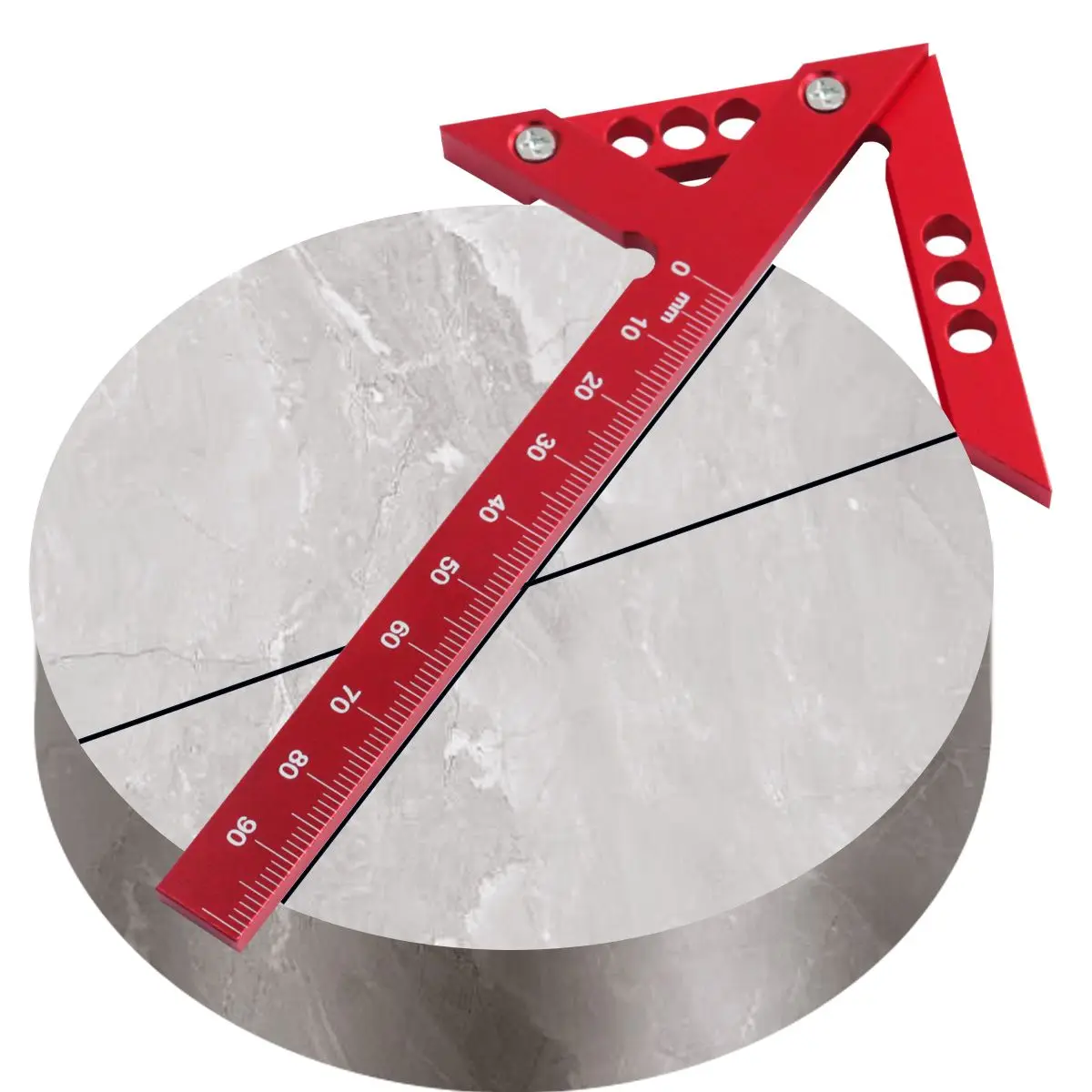 Carpenter Center Aluminum Square 45/90 Degree Right Angle Line Gauge Aluminum Center Scribe Carpenter Ruler Wood Measuring Tool