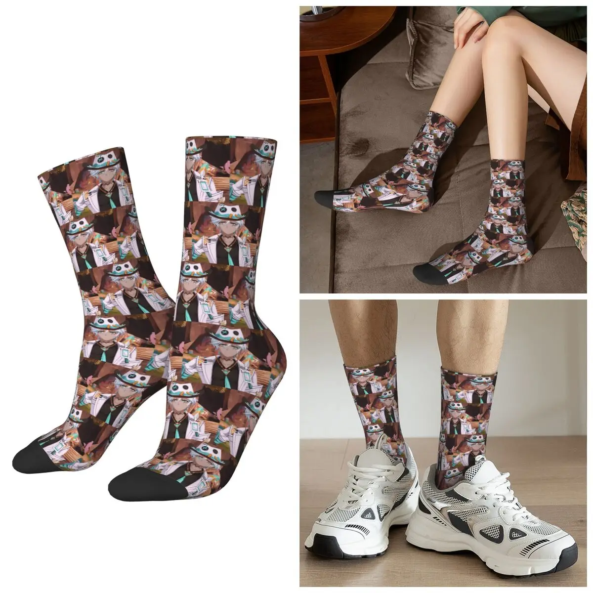 All Seasons Ifa Anime Game Genshin Impact Socks Harajuku Crew Socks Fashion Stockings for Men Women Valentine's Day Gifts