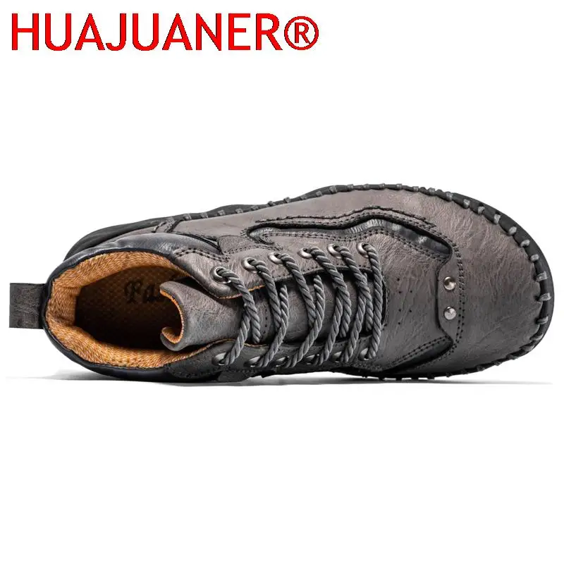 Handmade Casual Boots for Men Outdoor Comfort Wear-resisting Ankle Shoes Quality All-match Lace-up Sneakers Fashion Anti-skid