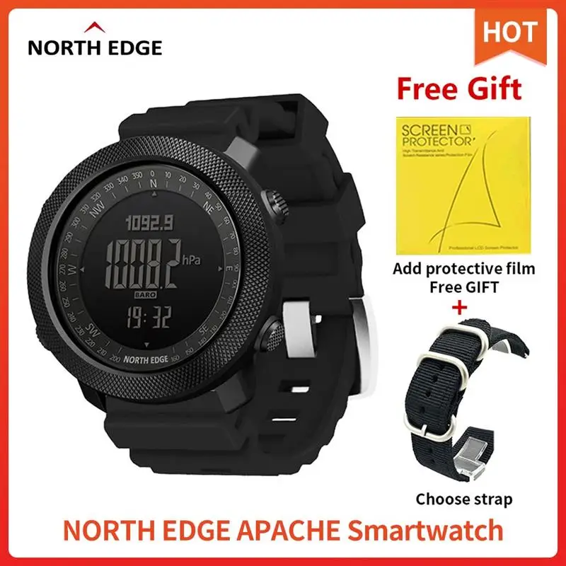 

New North Edge Apache smart watch Men sport smartwatch for Running Climbing Swimming Compass Altimeter Barometer waterproof 50m