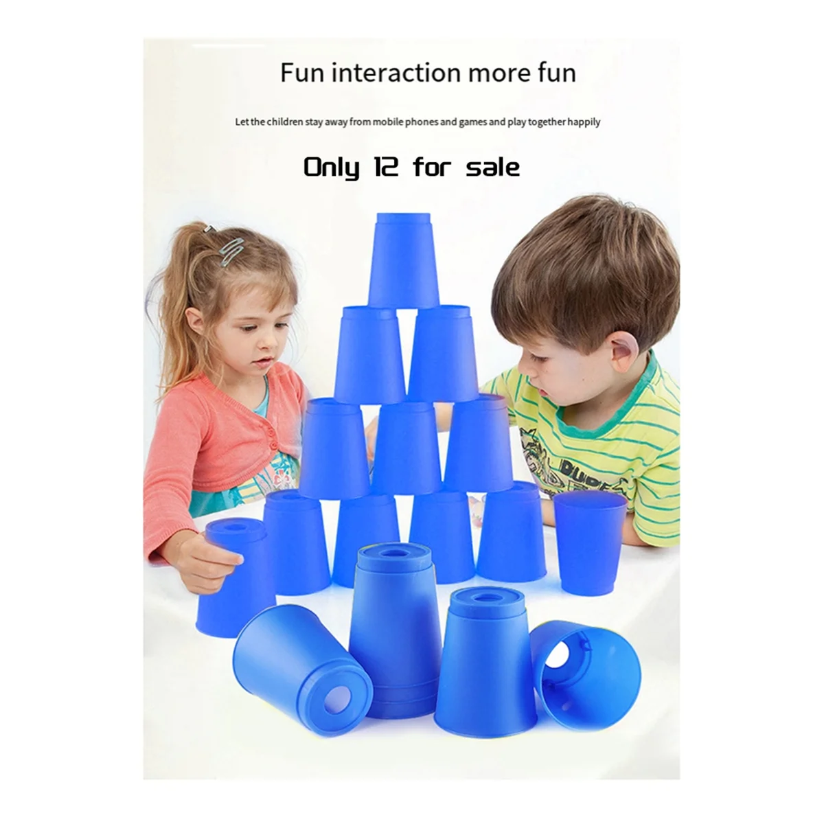 12Pcs Kid Quick Stacking Cups Set Mini Speed Training Game Fun Stacking Cup Fast Paced Game for Boys Girls