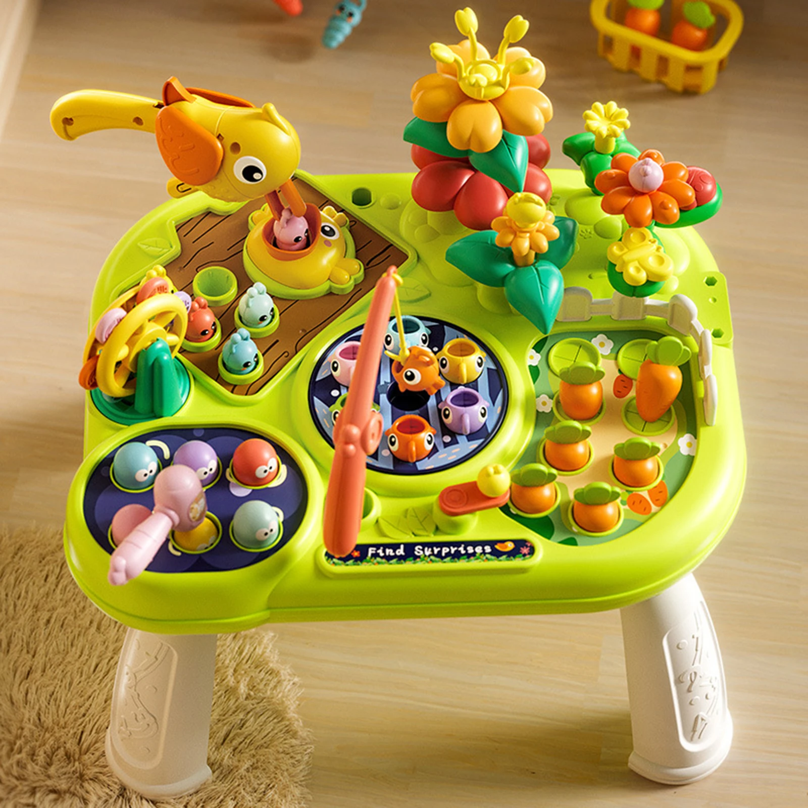 Baby Activity Table com música, brinquedos sensoriais, máquina colorida, brinquedo educativo para crianças, desenvolvimento precoce