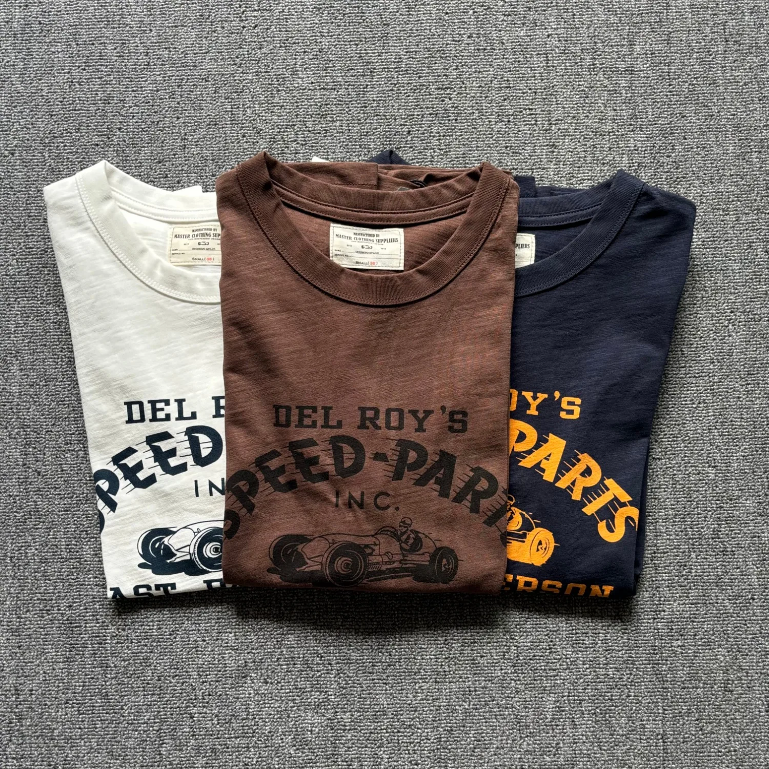 Summer men's new short-sleeved 255g bamboo cotton vintage motorcycle print pattern American retro short-sleeved T-shirt