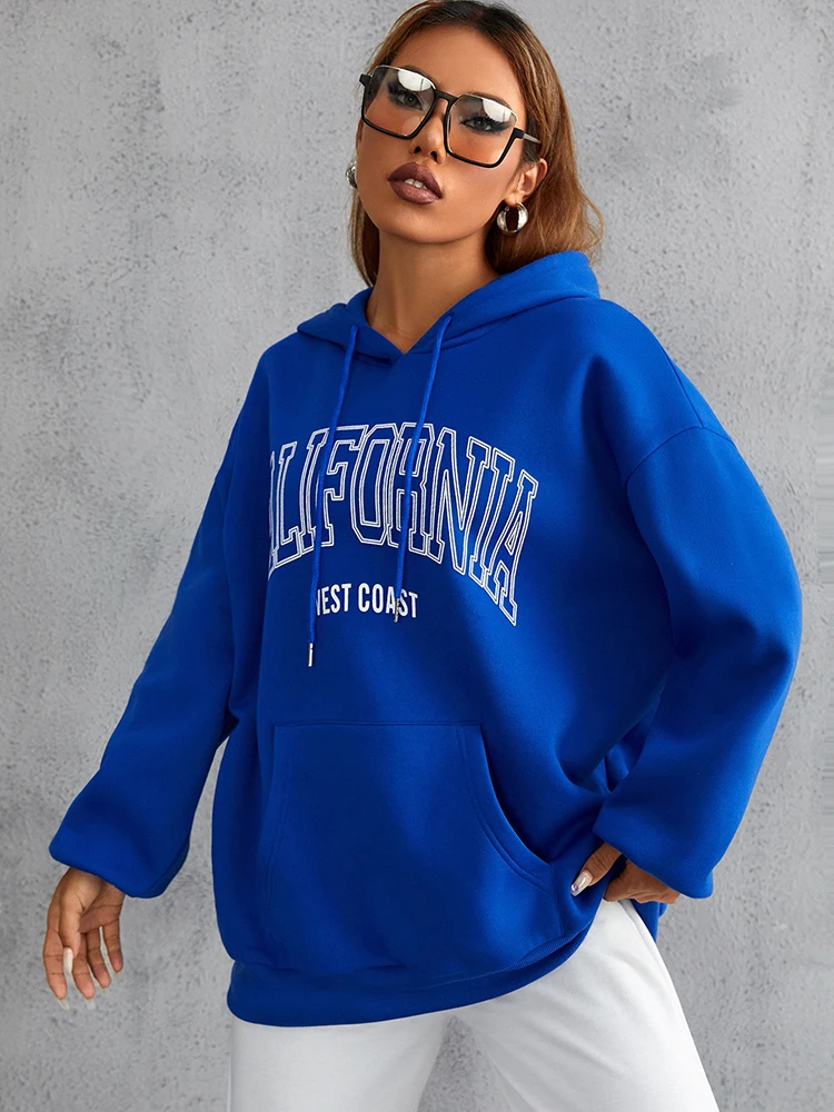 California Streetwear Women Hoodies Autumn Fashion Casual Sweatshirts Loose Oversized Clothing Brand Fleece Hoody Sportswear