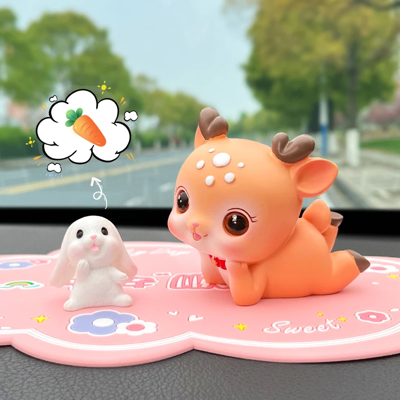 

2025 new car ornaments, car decorations, safe journey, deer car girl cute center console decorations