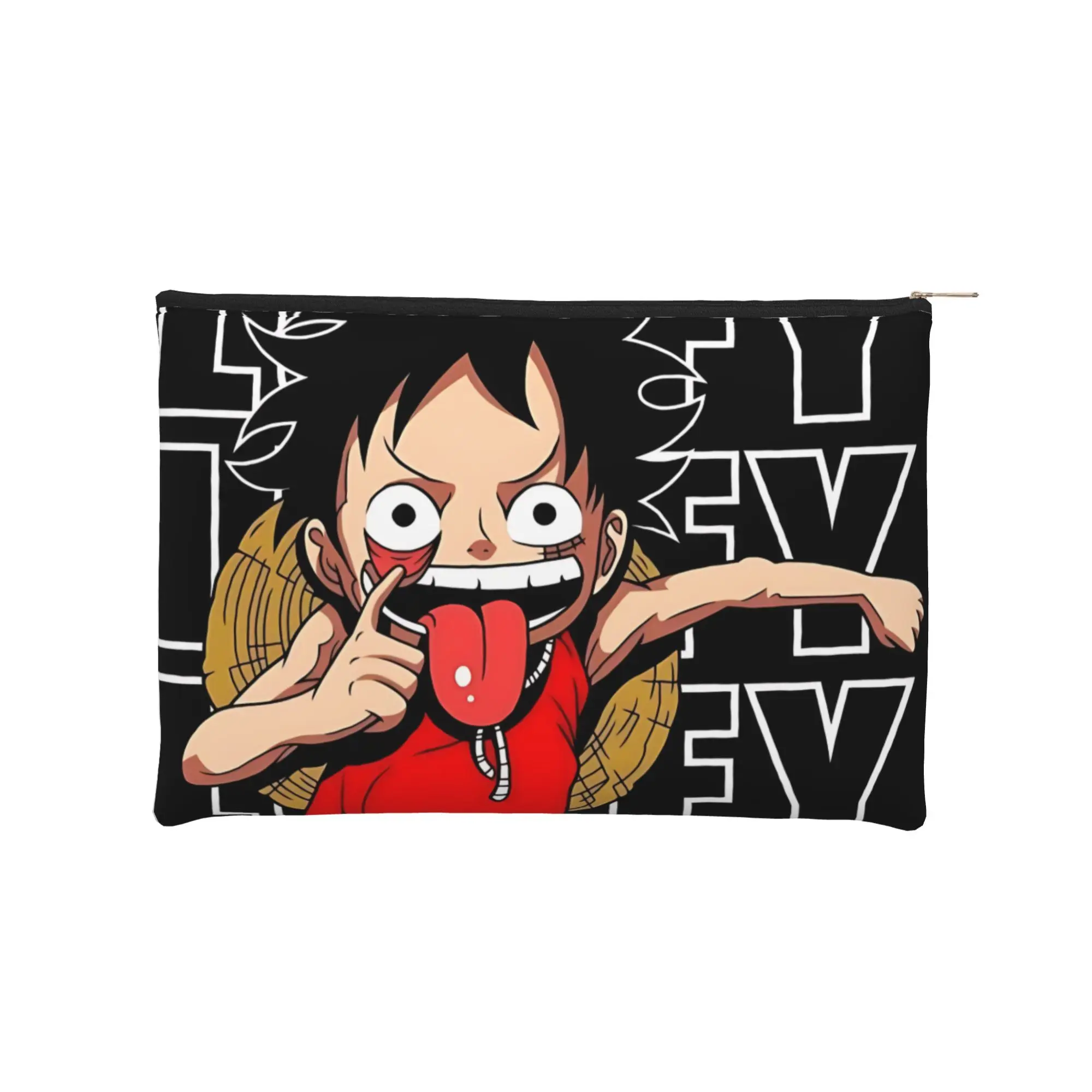 Pochette pliable mignonne One Piece Anime Luffy, trousse de maquillage, trousse de toilette avec fermeture éclair, organiseur de toilette