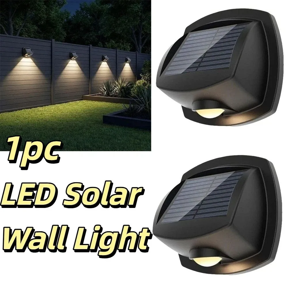 Dual Color LED Solar Wall Light Automatic Waterproof IP65 Solar Fence Light Wall Wash Motion Sensor Solar Stair Light