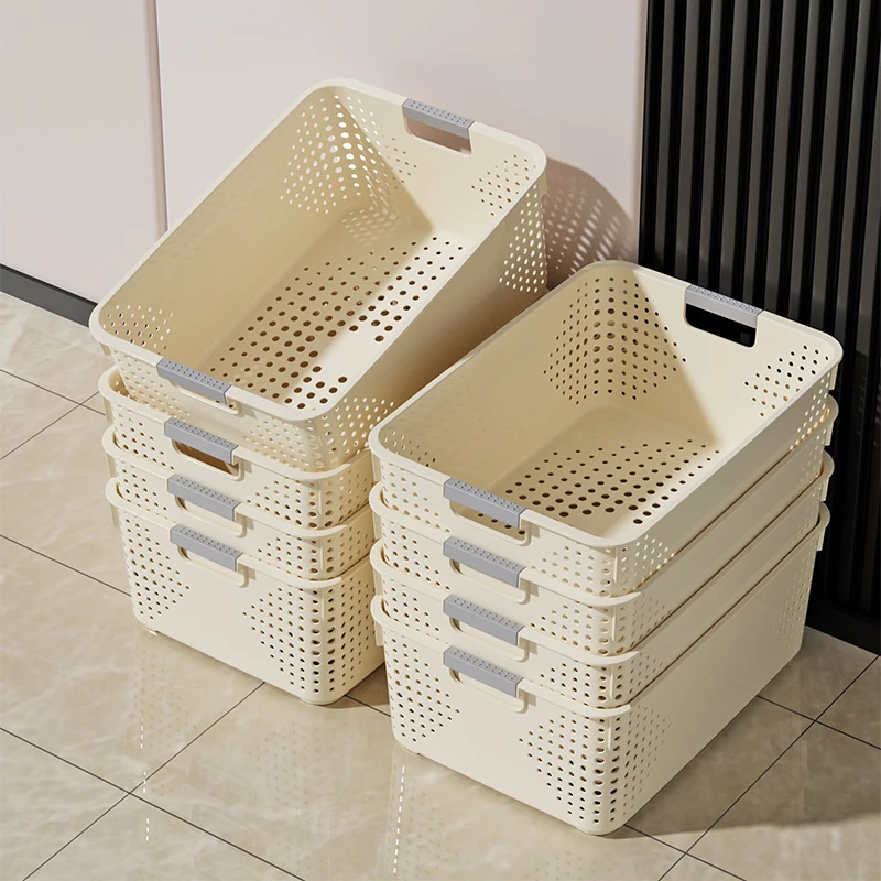

New Plastic Rectangular Storage Box Kitchen Nursery Miscellaneous Items Organizer Toy Kitchens Storage Basket Desktop Organizer