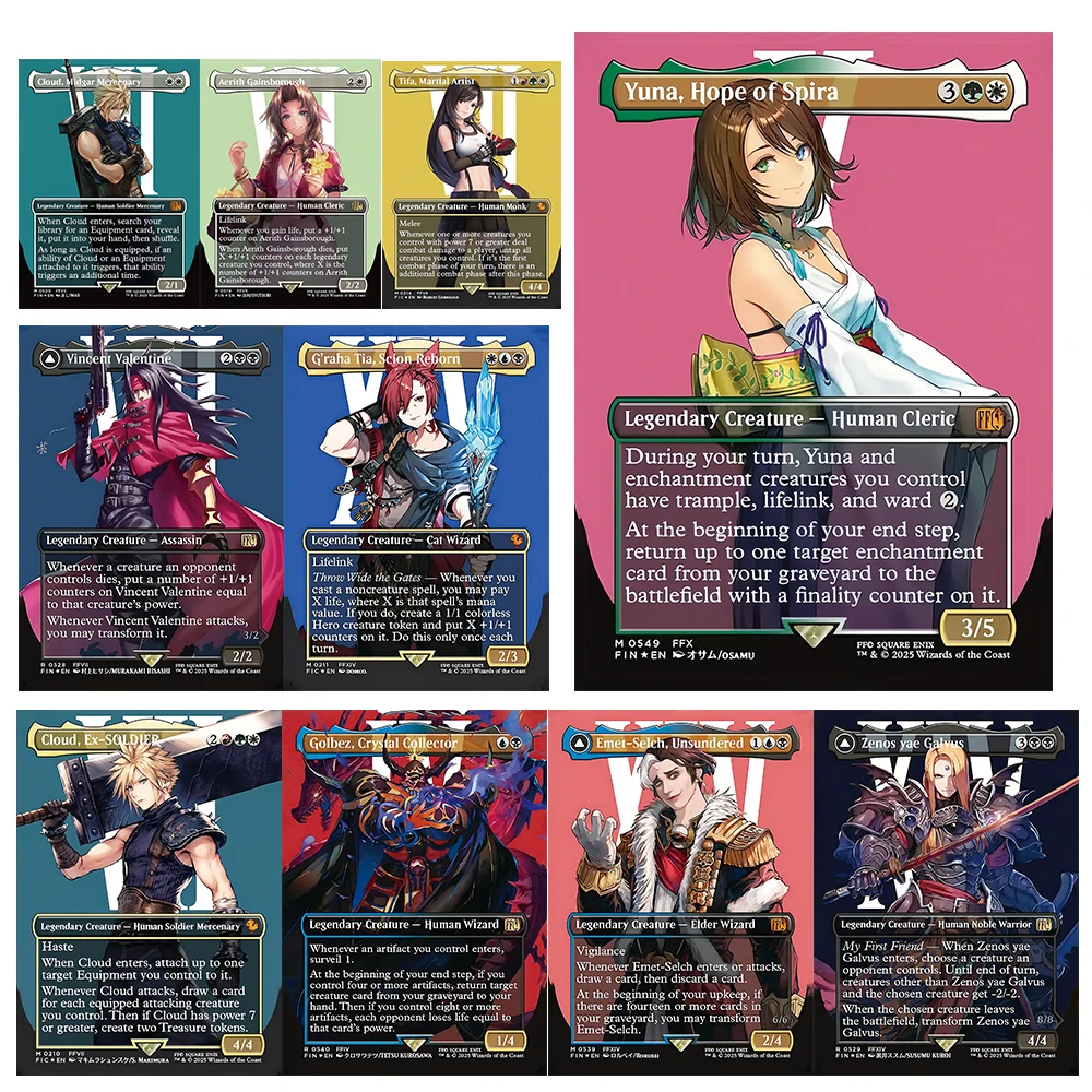 

Aerith DIY homemade Cloud Yuna Aerith tifa Emet Selch Vincent Magic the Gatherings storms Board game toy collectible card