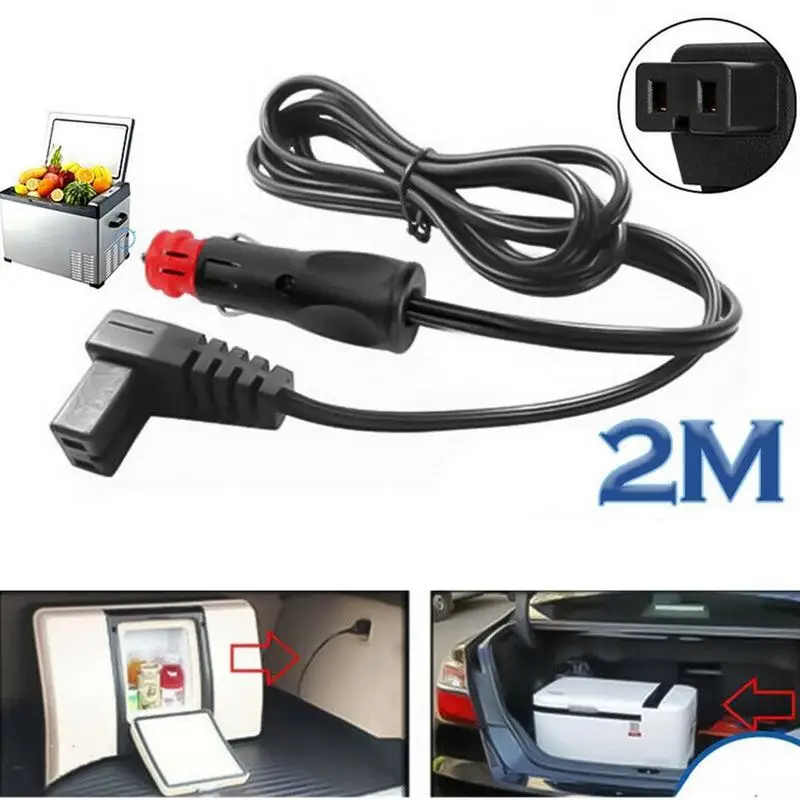 DC 12V Car Refrigerator Warmer Extension Power Cable 2m Cigarette Lighter Socket Extension Cord Fridge Cooler Power Supply Cable