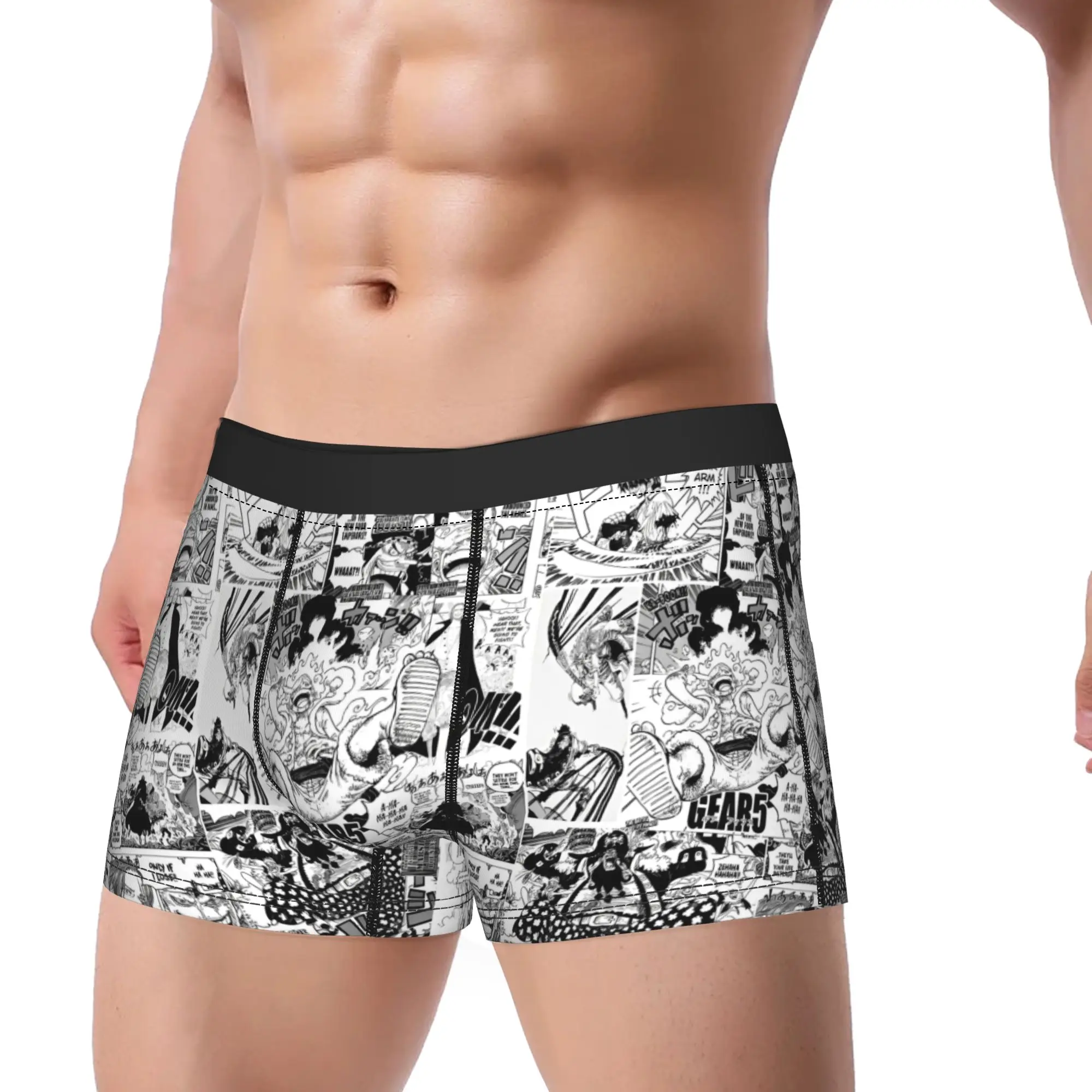 Men Japan Anime Zoro Luffy Skull Boxer Briefs Shorts Panties Breathable Underwear One Piece Manga Male Novelty S-XXL Underpants