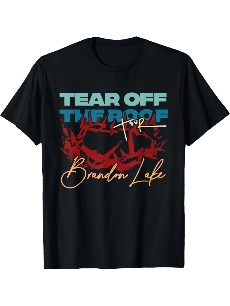 'Tear Off The Roof' Graphic-with Bold design-100% cotton summer casual O-neck short sleeve printed men's T-shirt.
