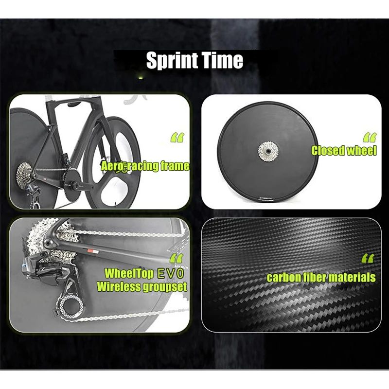 TWITTER Cyclone Tri-Spoke Disc Closed Wheel Carbon Wireless Road Bike WheelTop EVO-24S Electronic Shifter R7120 Bicycle 700X28C
