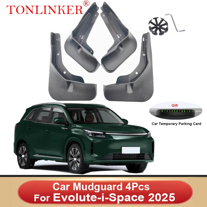 TONLINKER Car Mudguard For Evolute-i-Space  SUV 2025 Mudguards Splash Guards Front Rear Fender Mudflaps 4Pcs Accessories