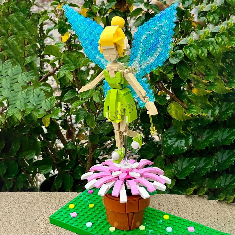 390 PCS Flowers Tinkerbell MOC Customize Modular Building Block Model Brick Popular Technology Simple DIY Boy Holiday Toy Gifts