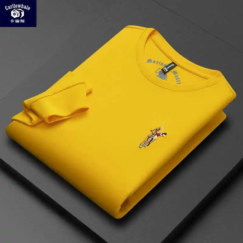 

Karen Whale High end Mens Sweatshirt Paul Embroidery Fashionable Crew neck Long sleeve T shirt Pure Cotton Versatile Pullover
