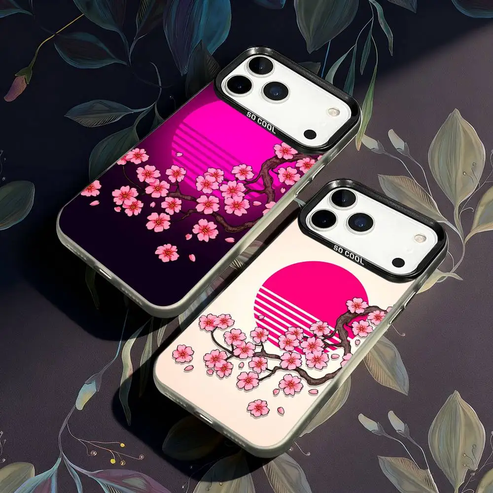 حافظة هاتف VHS Sakura Rewind لهاتف iPhone 17,16,15,14,13,12,X,8,Pro,Max,Plus,E,SE4,Air,Mini IMD أسود غير لامع