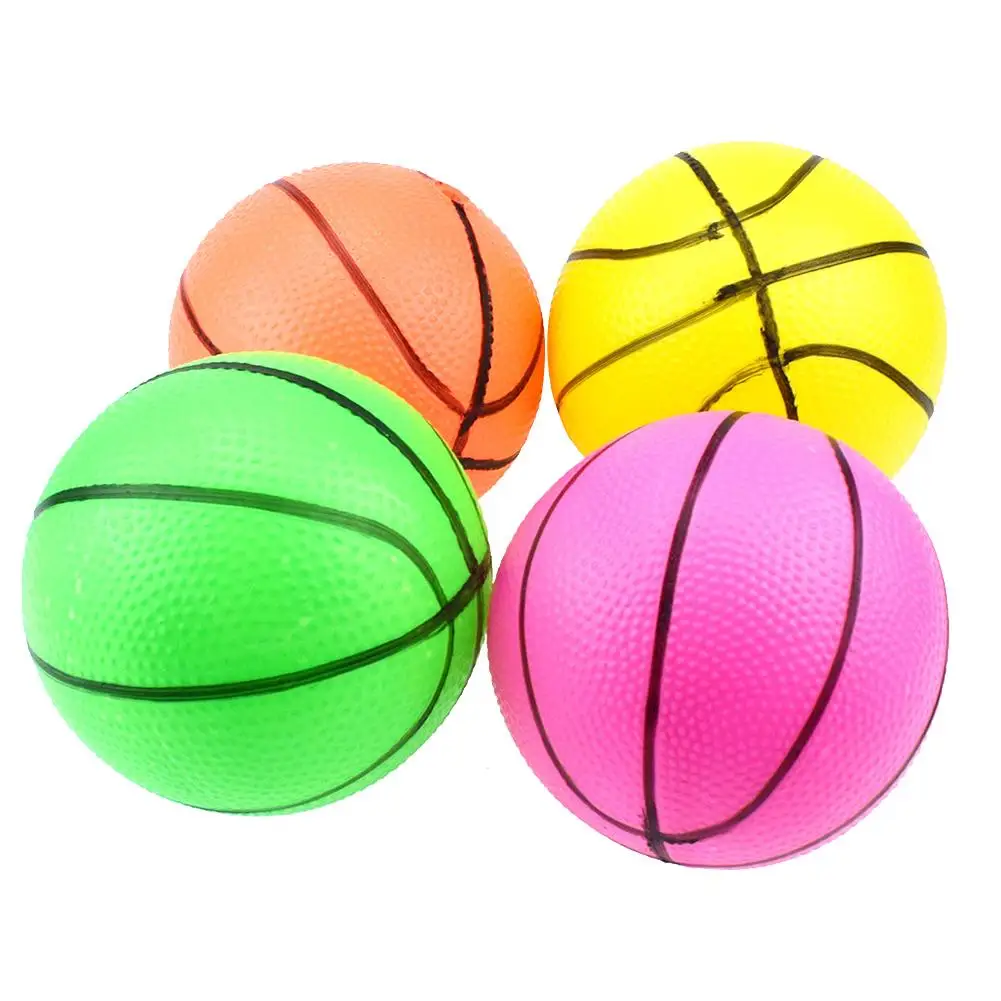 10cm PVC Basketball Toy Mini Color Random Inflatable Ball Toy Portable Lightweight Soft Party Props Children Sports Accessories