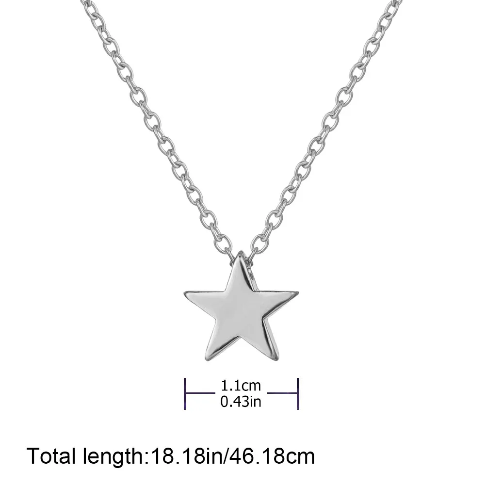 Five Point Star Necklace Women Creative Fashion Pendant Delicate Refinement Thick Chain Elegant Daily Party Anniversary Gift