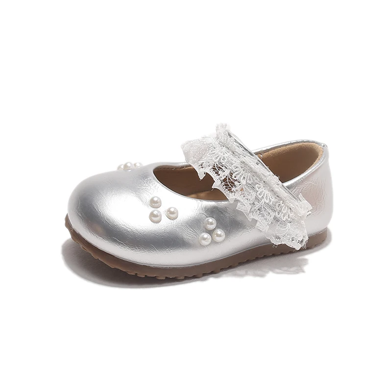 Mumoresip Sweet Girls Flat Shoes Round Toes Baby Walking Shoes Sweet Lace 2026 New Fashion Toddler Princess Shoes Soft Bottom view 5