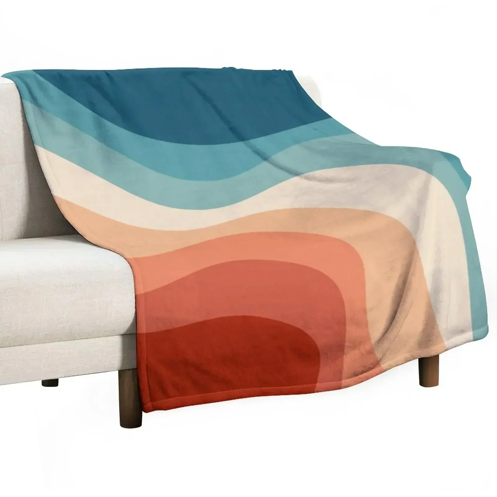 

Retro style waves Throw Blanket Sofa Throw Blankets For Bed Blankets