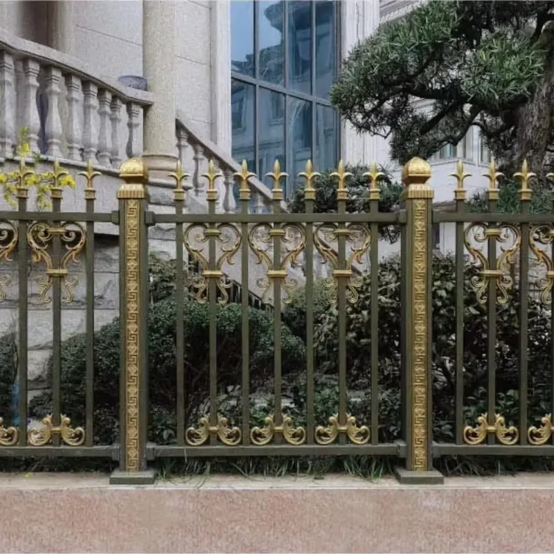 Royal Type Aluminum Gate Fence for Villa Use Modern Design with Brass and Metal Material for Wall and Stair Railing