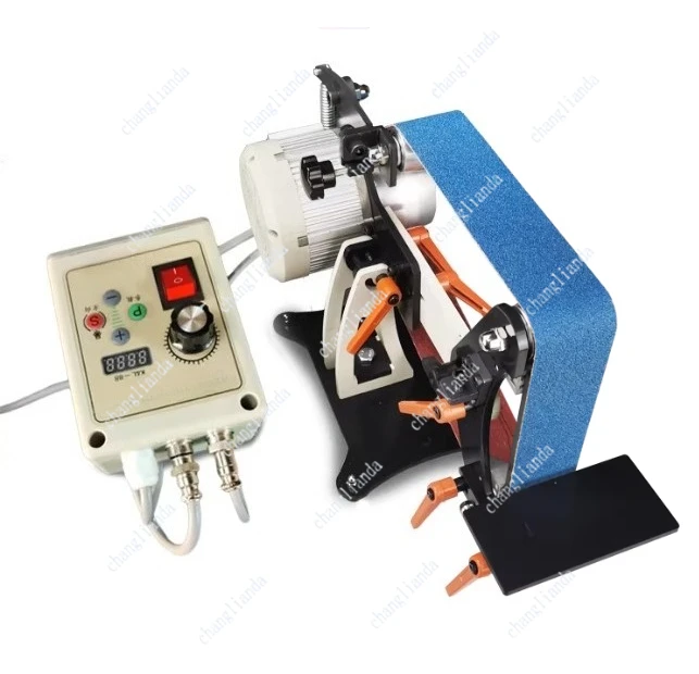 AC 220V Electric Belt Sander Brushless Servo Motor Knife Sharpener Vertical Horizontal Polishing Grinding Machine 915x50MM 750W