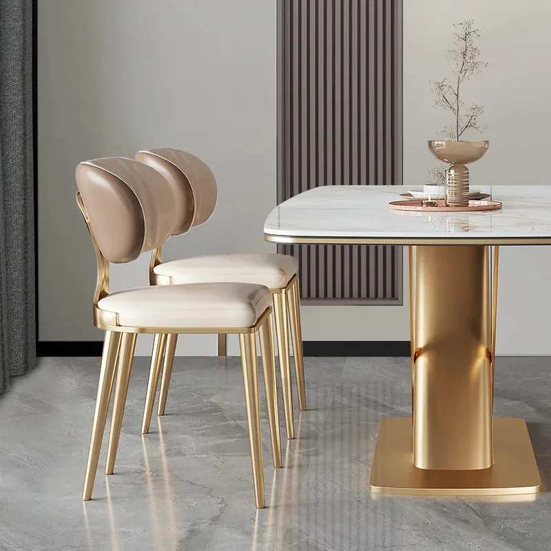 Italian Luxury Kitchen Chairs Gold Throne Designer Accent Dining Room Chairs Nordic Sillas Comedor Kitchen Furniture MQ50CY