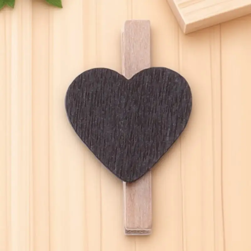 

50Pcs Wooden Clips Small Size Love Heart Design for Photo Frame Decoration Craft DIY Project Wall Hanging Organizer