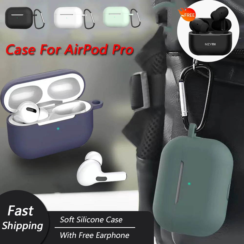 

Silicone Soft Case For AirPods Por Skin-friendly Headphone Cover With Hook 2024 New Protective Case For Apple Headset Accessorie