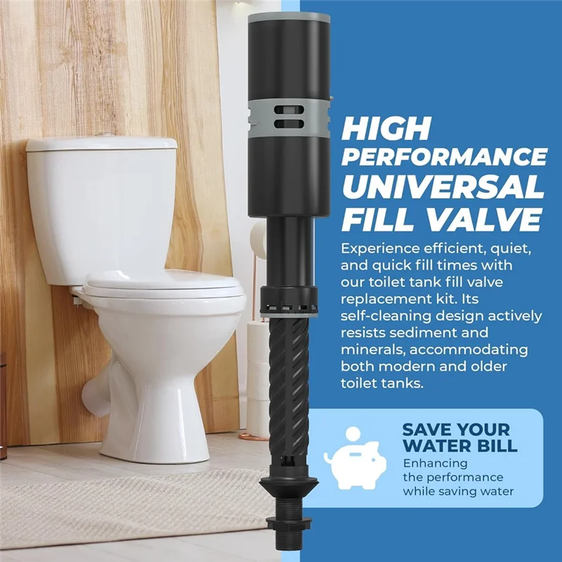 

B08B-Fast And Quiet Universal Toilet Fill Valve - High Performance, Simple Setup, Speedy Fill