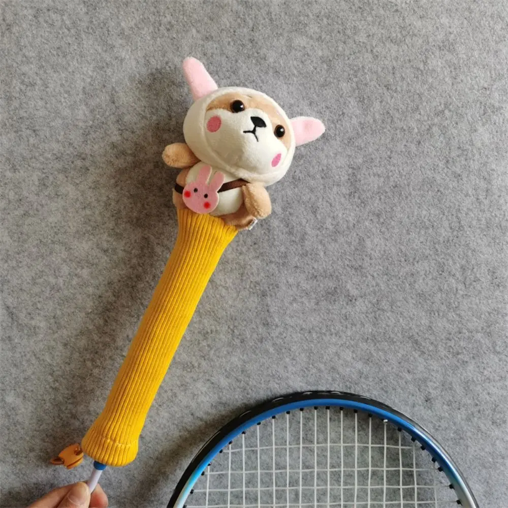 Animal Cartoon Badminton Racket Protector Elastic Non Slip Badminton Racket Handle Cover Cute Drawstring