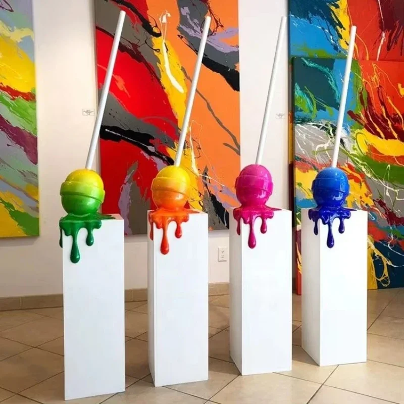 Colored Candy Statue Suction Cup Sculpture Fiberglass Resin Art Decoration