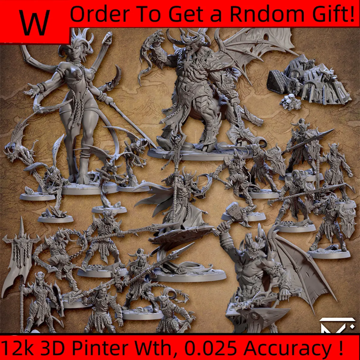 3D Printing Microscopic Models [Demon Descendants] Half-demon Amon Astalos Mephisto Lilith DND Model