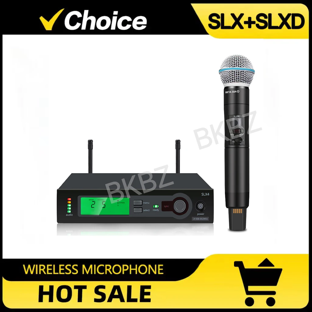 SLX+SLXD High Quality UHF Long Distance Professional Wireless Microphone Metal Handheld Home KTV Wedding Stage Performance