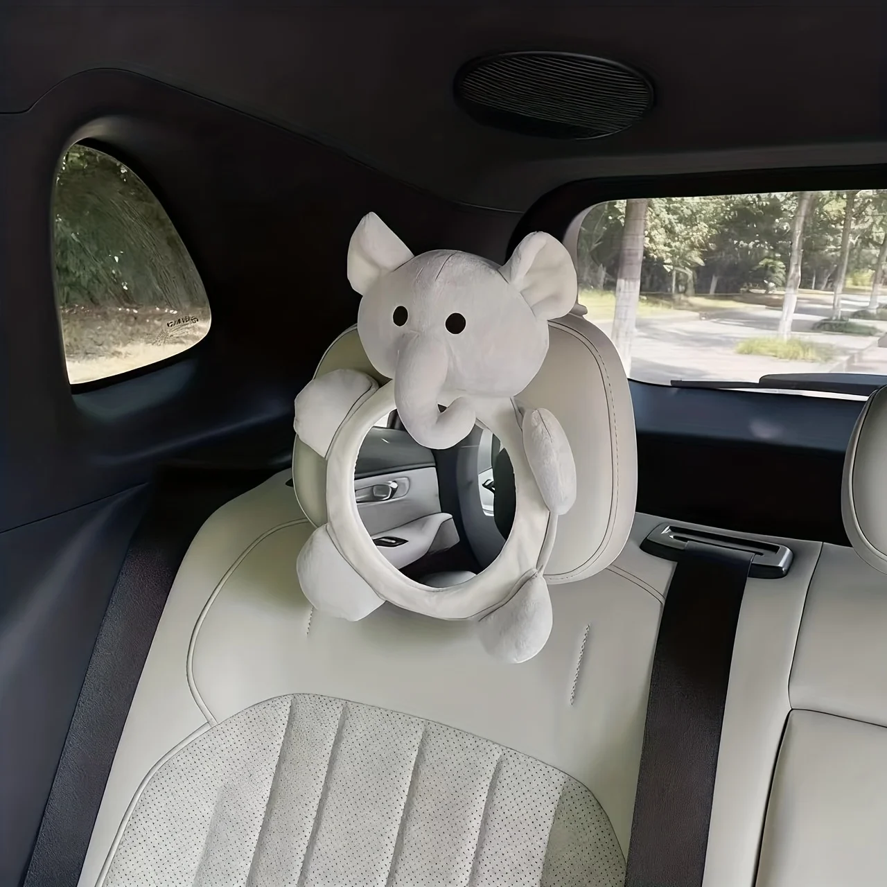 赤ちゃん象の形をした視覚トレーニングおもちゃ、ミラー付き、自己発見、運動能力の発達、柔らかい吊り下げ感覚遊び、車用