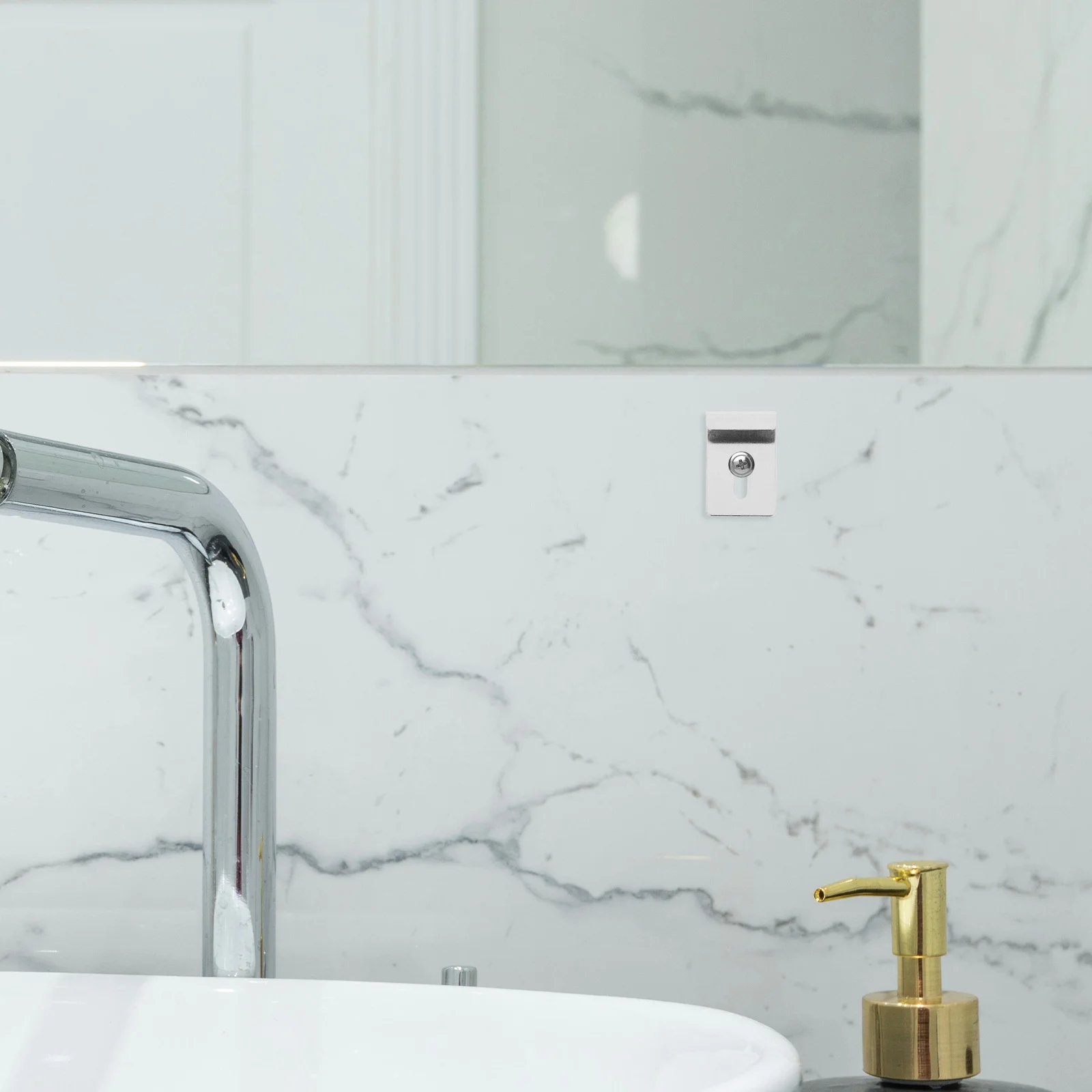 8 قطعة مقاطع زجاجية مرآة جدار بين قوسين مقاطع تركيب قوية لمرآة بدون إطار حامل رف الحمام الزجاج المشبك #1