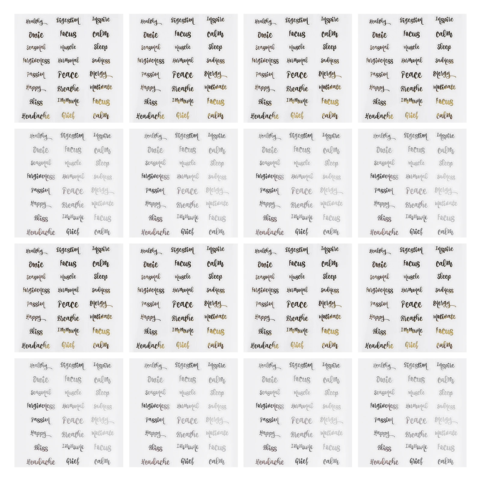 

18 Sheets Waterproof Adhesive Labels for Essential Oil Bottles Jars DIY PVC Sticker Tags Perfume Dropper Bottle Labels