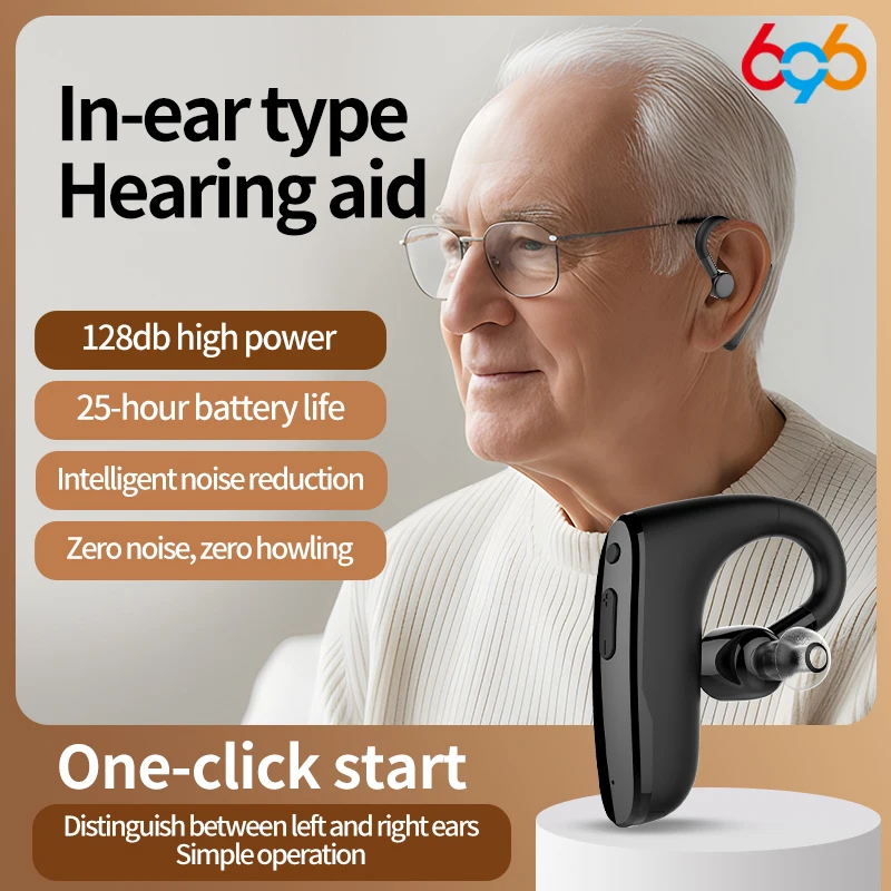 

Headphone Mini Lightweight Single Rechargeable Noise Cancell Feature Ear-hook Earbuds Suitable For The Elderly Hearing Booster