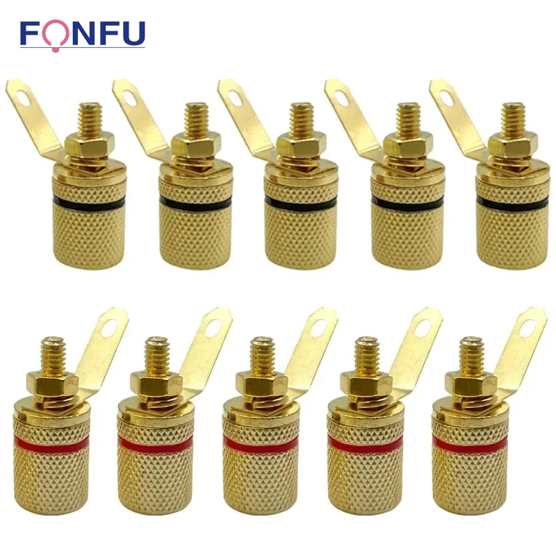 40Pcs Gold Plated Amplifier Speaker Terminal Binding Post Banana Plug Socket Connector Suitable for 4mm Banana Plugs
